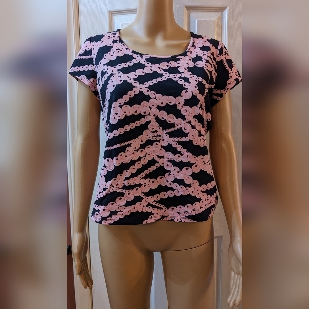 pre-owned Apostrophe stretch short sleeve shirt size medium 10-12, TC